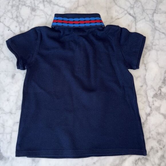 Gucci Blue Polo Shirt with Striped Logo Collar 24M - Picture 5 of 6